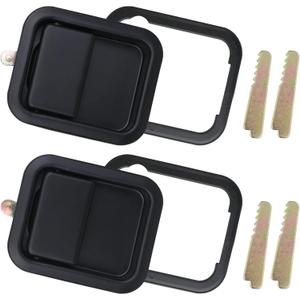 APPERFiT Exterior Door Handles w/Keepers Compatible with Jeep Wrangler YJ TJ 1991-2006 with Full Doors Replaces 55176382AE 55176383AE 79398 79399
