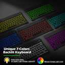 Keyboard Case for iPad A16 11th Generation 2025 / 10th Generation 2022, Mouse and 7 Colors Backlit Detachable Keyboard, Adjustable Stand Built in S Pen Holder, Auto-Sleep/Wake Feature, Black
