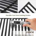 Hisencn Grill Parts for Home Depot Nexgrill 4 Burner 720-0830H, 5 Burner 720-0888N, 720-0888 Gas Grill Models, Porcelain Steel Heat Plate Flame Tamer, Cast Iron Grill Grates, 13 x 17