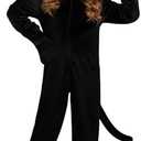 GKTZ Cat Costume for Girls - Halloween Costumes for Kids Black Cat Animal Onesie Costume M
