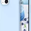 DOMAVER for iPhone 14 Plus Case, Phone Case Compatible with iPhone 14 Plus Smooth Liquid Silicone Soft Gel Rubber Microfiber Lining Cushion Cover Shockproof Protective for Women Girls-Light Blue
