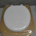 Mayfair Padded Toilet Seat, Cushioned Soft Vinyl over Wood Core Seat, Secure Hinges, Easy Clean, Made in USA, Round, White