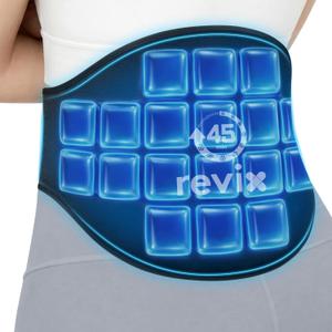 REVIX 45-Min Long-Lasting Back Ice Pack, Extra Large Ice Packs with Ice Grid Gel Design, Reusable Gel Ice Wrap, Cold Compress for Waist, Lower Lumbar, Tailbone Relief & Muscle Relaxation (15.5 x 10)