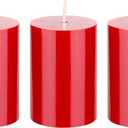 Mega Candles 3 pcs Unscented Solid Red Pillar Candles, Hand Poured Premium Wax Candle 2 Inch x 3 Inch, Home Dcor, Spas, Weddings, Occasions, Party, Centerpieces, Holidays, Vigils, Prayers