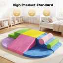 Teckid Toddler Climbing Toys 8-Piece Indoor Soft Foam Blocks Set, Safe Crawling, Climbing and Sliding Play Gym for Kids, Baby Climbing Playset