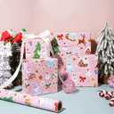 3 x BIOBROWN Christmas Wrapping Paper - 17 Inch X 33 Feet (46.7 sq. ft. ttl.) - Funny Cute Santa Claus Design Perfect for Xmas, Party, Holiday Gift Wrap