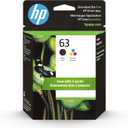 HP 63 Black, Tri-Color Ink Cartridge Printers (2-Pack), Works with DeskJet 1112, 2130, 3630 Series; Envy 4510, 4520; OfficeJet 3830, 4650, 5200, Eligible for Instant Ink, L0R46AN