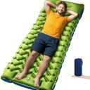 Oramoose Camping Sleeping Pad, 4in Thick Ultralight Inflatable Camping Mat with Pillow, Built-in Foot Pump Sleeping Mat, Wide Compact Camping Pad for Travel Tent Hiking Backpacking Trip Car Camp Gear
