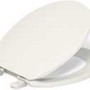 KOHLER K-4775-96 Brevia Round Toilet Seat with Quick-Release Hinges And Quick-Attach Hardware For Easy Clean, Biscuit