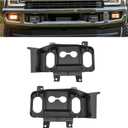 Front Bumper Tow Hook Trim Cover Panels Compatible with 2017-2019 Ford F-250 F-350 F-450 F-550 Super Duty Replacement HC3Z8311H,HC3Z8310G Pair Left and Right (LH & RH)
