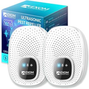 T-25, Ultrasonic Pest Repeller Wall Plug-in Most Effective Than Repellents - Get Rid of - Rodents, Squirrels, Mice, Rats, Bats, Roaches, Ants, Spiders, Bed Bugs, Мosquito, Insects, Fleas (2 Pack)