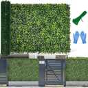 Artificial Boxwood Roll Panel Backdrop: 40"X120" UV-Anti Greenery Faux Grass Wall Hedge for Indoor Outdoor Green Decor & Backyard Background Decorations Fence Covering Privacy