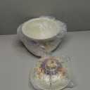 Retro Flower Enamel Stockpot with Lid,Stockpots for Cooking (5L-Mysterious Flower) (Ivory -5QT)