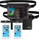 AiRunTech Waterproof Fanny Pack, Waterproof Phone Pouch for iPhone 16 15 14 13 12 11 Pro Max,IPX8 Dry Bag for Snorkeling Beach Cruise Kayaking Pool Swimming(Two Phone Cases+ Two Waist Bags Set)