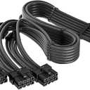 12VHPWR 90 Degree Right Angle Adapter for Corsair 12VHPWR 16AWG 600W PCIE 5.0 12+4 16 Pin for RTX 4090 4080 3090TI 4070Ti GPU, 3X 8 Pin ONLY for Corsair Modular Power Supply (Type A)