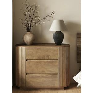 Oversized Wood Nightstand, Night Stand with 3 Drawers, End Table Modern Dresser for Living Room, Bedroom, Entryway