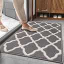 SHACOS Indoor Washable Door Mats 24"x36" Non Slip Water Absorbent Kitchen Rug Doormat for Front Door Entryway Garage Laundry Room, Light Gray