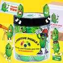 2 x Affirmation Pickle Jar  60 Uplifting Notes for Self-Care, Funny Pickle Gifts for Teen Girls, Trendy College & Christmas Stuff, Cute Emotional Support Decor for Mindfulness