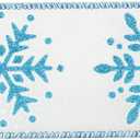 MEEDEE 2.5 Inch White Ribbon with Blue Glitter 10 Yards Wired Snowflake Ribbons Blue and White Ribbon for Christmas Tree, Winter Holiday Decor, Garlands, Wreaths, Gift Wrapping