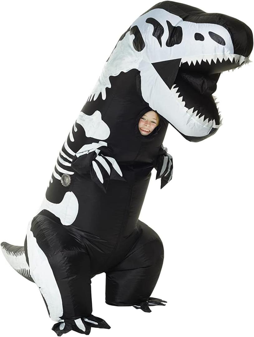 Morph Skeleton Inflatable Dinosaur Costume Kids, Blow Up Dinosaur Outfit for Boys, Boys Halloween Costume, Halloween Costumes for Kids
