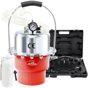 JoyFans Brake Bleeder Kit, Portable Air Pressure Pneumatic Brake Bleed System, Master Cylinder Brake & Clutch Fluid Bleeding Tool Set with Bleeder Machine, Collection Bottle and Adapters