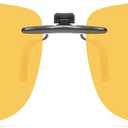 CAXMAN Night Driving Glasses Clip On Night Vision Glasses HD Polarized Yellow Lens Compact Fit Non-Flip Up