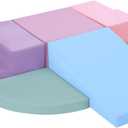 6-Piece Foam Climbing Blocks for Toddlers: Colorful Climbing Gym PU Leather Baby Foam Building Blocks Indoor Toy