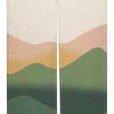 XMJJKUF Long Japanese Doorway Curtain Japanese Noren Window Treatment Door Curtain Tapestry Panel for Room Privacy Divider Home Kitchen Decorations(Colorfui, Wave),33.5"x 70.9"