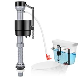 Teviora Universal Toilet Fill Valve Replacement Kit, Toilet Repair Kit Inside Tank, Height Adjustable & Water-Saving, Quiet & Anti-Siphon, Easy to Install (1-Pack)