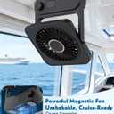 Magnetic Cruise Desk Mini Fan, 4000mAh Ultra-Slim Travel Fan Rechargeable, 0-100 Speeds, 150 Adjustable Portable Fan for Ship Cabin, Bedroom Sleeping, Camping, Travel & Cruise Essentials 2026, Black