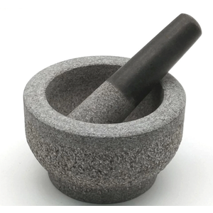 1.5 Cup-Capacity Mortar and Pestle Set - Unpolished Heavy Granite for Enhanced Performance and Organic Appearance