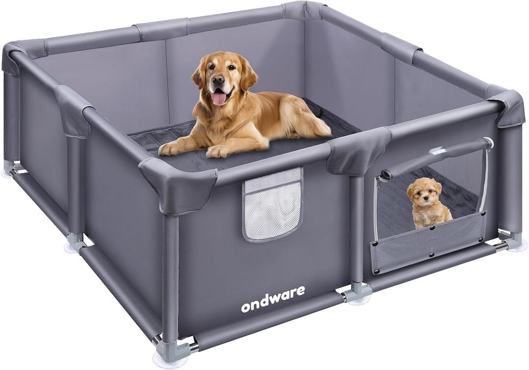 Whelping Box for Dogs and Puppies, 606030 in Whelping Supplies with Waterproof Whelping Pad for Medium Small Dogs