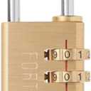 Master Lock Fortress Padlock, Set Your Own Combination Luggage Lock, 1-3/16 in. Wide, 627D,Gold
