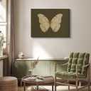 QMWIDKL Vintage Green White Butterfly Wall Art - Cottagecore Retro Nature Picture Prints Ready to Hang (12x16 inch)