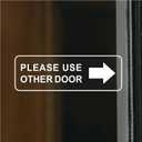 Please Use Other Door for Business Sign 12x4 Inch Sticker Left Right Arrow Sticker Sign for Door Office Waterproof UV Proof Decal 4 Pack