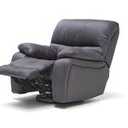 Roomsense Cannon Recliner Dark Grey Brown Leather Recliner Sofa Seat Single (38Wx30L inches)