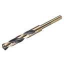 uxcell 35/64" Drill Bit 3/8" Reduced Shank 3-Flat M35 Cobalt 5% High-Speed Steel Twist Black and Gold Finish 135 Drill for Hard Metal Stainless Steel
