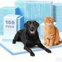 150 Pack Small Puppy Pad - 17.6"x23.6", Super Absorbent Waterproof, Odor Eliminating, Leak-Proof, 5-Layer Potty Training Pads, Dog/ Cats Pee Pad for Indoor Floor Protection