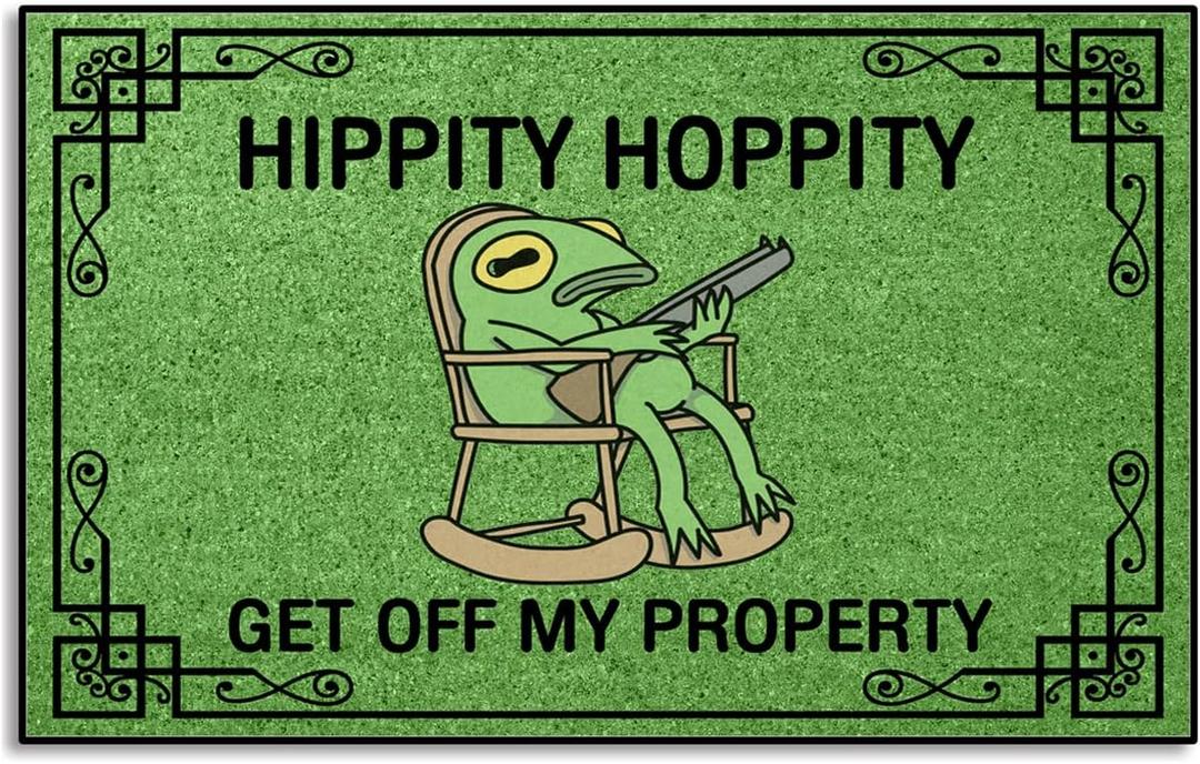 Wulidrom Doormat Hippity Hoppity Get Off My Property Rug for High Traffic Areas