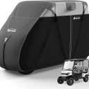 YSPACE Heavy Duty 600D Golf Cart Cover for 2+2 Passengers, Fits EZGO, Club Car, Yamaha, Waterproof, Reflective Strips, Triple Windproof Buckles