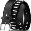 Bullet Rivet Belts Personalized Black Belt Fantastic Pu Leather Belt For Jeans Hip Hop (33"-38")