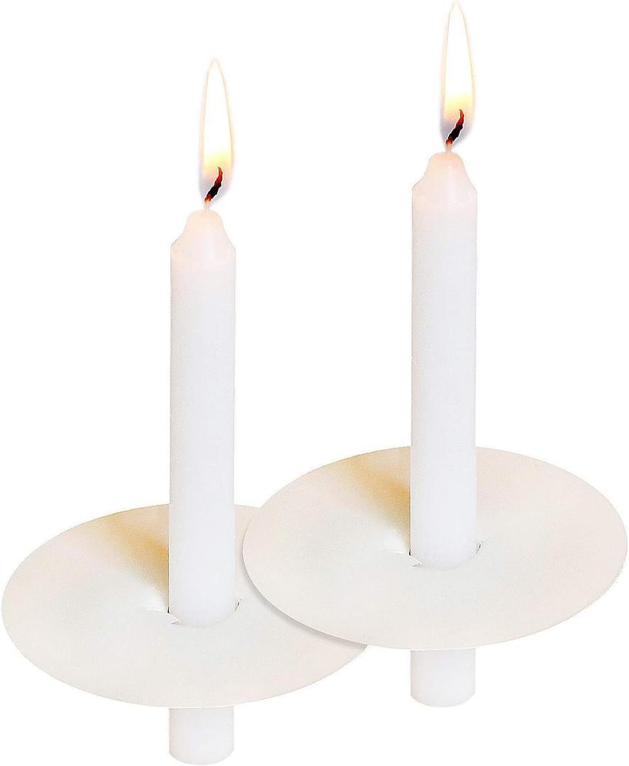 150 Church Candles with Drip Protectors for Devotional Candlelight Vigil Service, Box of 150 Candles, Unscented White 5" H X 1/2" D, No Smoke
