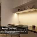 WOBANE Under Cabinet Lighting Kit, 6PCS 20inch LED Strip Bars with 24W Adapter,RF Remote,Hidden Super Bright Daylight for Kitchen Cabinet,Under Desk,Counter Lighting,4000K Natural White,1500LM