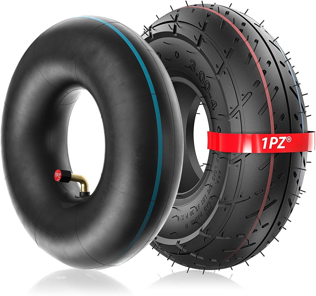 1PZ RE3-34W 3.00-4 (10"x3", 260x85) Tire & Inner Tube with TR87 Bent Valve Stem for Pocket Rocket E300 E325 eZip Scooter Mini Chopper Bike Go Kart Bladez Gas Electric Mobility