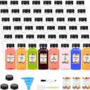Janisfirst 48Pcs 8 oz Empty Plastic Juice Bottles with Caps,Reusable Clear Homemade Water Bottles Containers with Black Tamper Evident Caps for Juicing, Smoothie, Milk,Drinking and Other Beverages