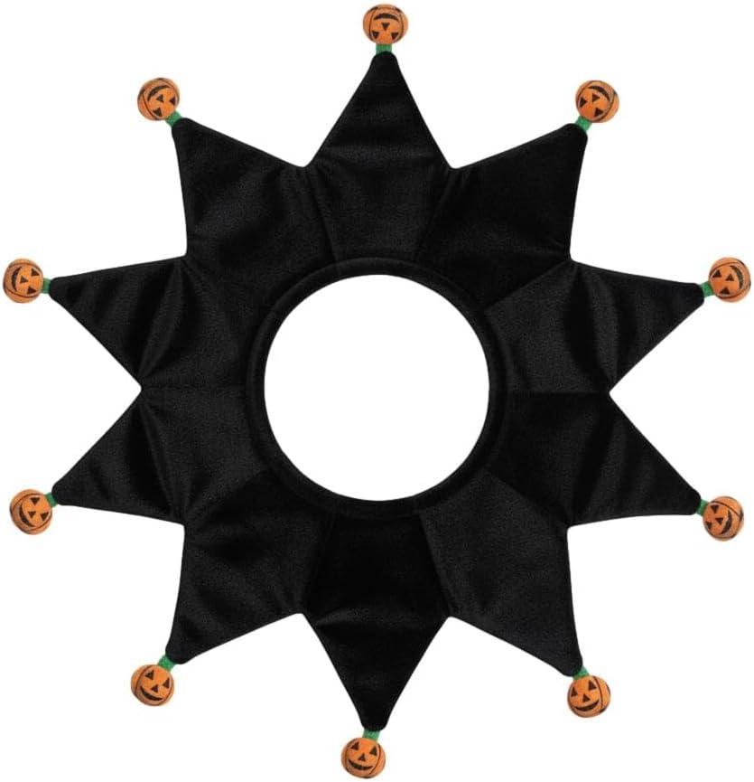 ComfyCamper Dog Halloween Costume Pumpkin Witch Neck Collar - Small Medium XLarge XXL Cosplay Scary Costumes, M (Black)