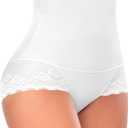 Werena Tummy Control Shapewear Panties for Women High Waisted Shaping Underwear Lace Body Shaper Girdle, XL
