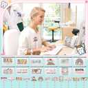 24 Set Dental Assistants Gifts Bulk Dental Hygiene Makeup Bags Teeth Retractable Badge Reels for Nurse Doctor Dentist Hygienist Appreciation Gifts Hospital Office Supplies