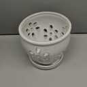 vensovo 5 Inch Ceramic Orchid Pots with Holes and Saucers - 1 Pcs Small Succulent Pot for Repotting, Garden Flowerpots for Plants Indoor and Outdoor Promotes Air Circulation, White