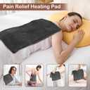 Heating Pad for Back Pain Relief & Period Cramps,12x24 Inches,XL Heating Pad for Shoulder and Neck,with 4 Temperature Controllers | Auto Shut-Off | Dry/Moist Heat Therapy, Gift for Women Men, Gray